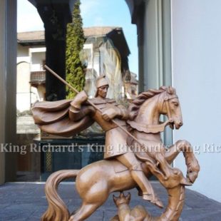 New Hand-Carved Wood Statue of St George