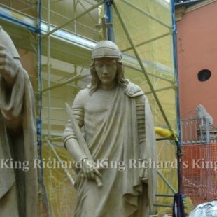 New Hand-Carved Wood Statue of St George