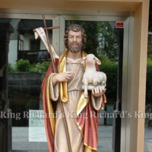 New Hand-Carved Wood Statue of St John the Baptist