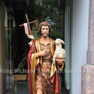 New Hand-Carved Wood Statue of St John the Baptist