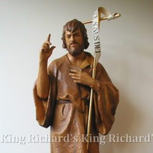 New Hand-Carved Wood Statue of St John the Baptist