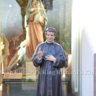 New Hand-Carved Wood Statue of St John Bosco