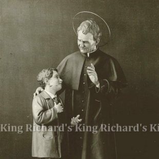 New Hand-Carved Wood Statue of St John Bosco