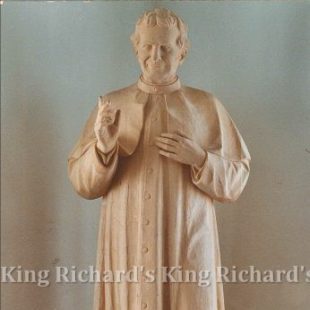 New Hand-Carved Wood Statue of St John Bosco