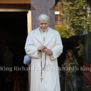 New Hand-Carved Wood Statue of St John Paul II