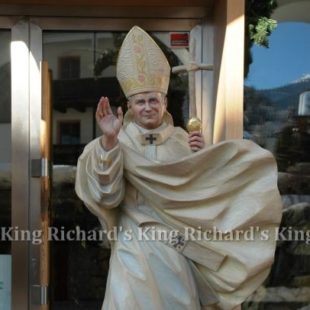 New Hand-Carved Wood Statue of St John Paul II