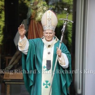 New Hand-Carved Wood Statue of St John Paul II