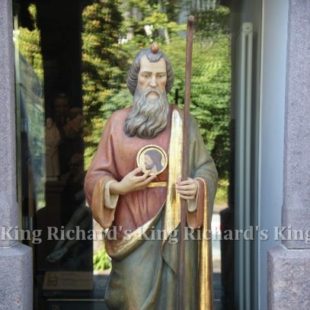 New Hand-Carved Wood Statue of St Jude