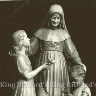 New Hand-Carved Wood Statue of St Julie Mere