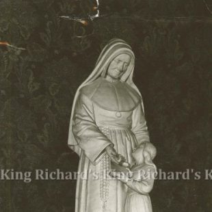 New Hand-Carved Wood Statue of St Julie Mere