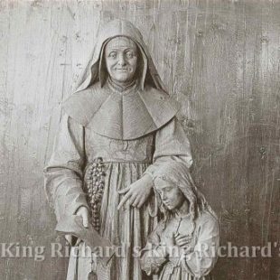 New Hand-Carved Wood Statue of St Julie Mere