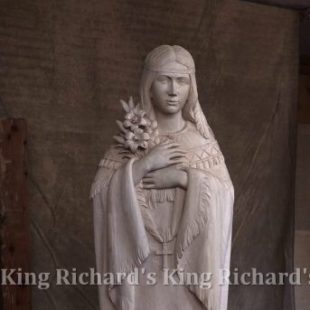 New Hand-Carved Wood Statue of St Kateri Tekakwitha