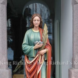 New Hand-Carved Wood Statue of St Lucy