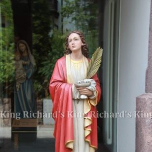 New Hand-Carved Wood Statue of St Lucy