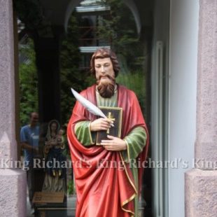 New Hand-Carved Wood Statue of St Luke