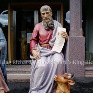New Hand-Carved Wood Statue of St Luke