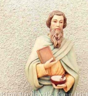 New Hand-Carved Wood Statue of St Luke