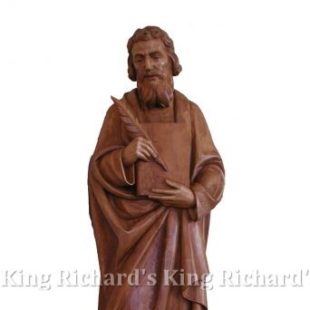 New Hand-Carved Wood Statue of St Luke