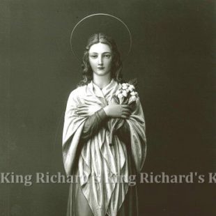 New Hand-Carved Wood Statue of St Maria Goretti