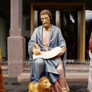 New Hand-Carved Wood Statue of St Mark