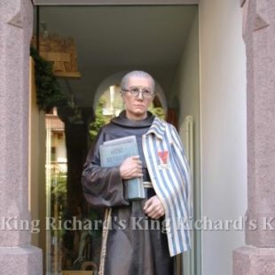 New Hand-Carved Wood Statue of St Maximilian
