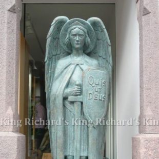 New Hand-Carved Wood Statue of St Michael
