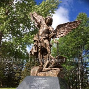 New Hand-Carved Wood Statue of St Michael
