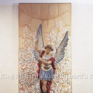 New Hand-Carved Wood Statue of St Michael