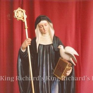 New Hand-Carved Wood Statue of St Mother Scholastica