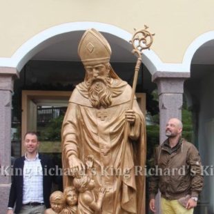 New Hand-Carved Wood Statue of St Nicholas