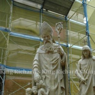 New Hand-Carved Wood Statue of St Nicholas