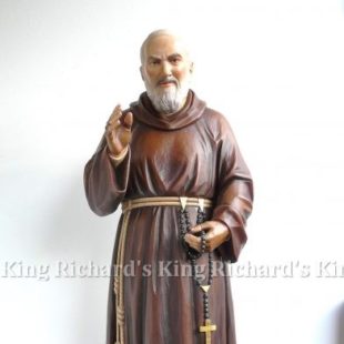 New Hand-Carved Wood Statue of St Padre Pio of Pietrelcina