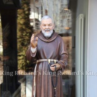 New Hand-Carved Wood Statue of St Padre Pio of Pietrelcina