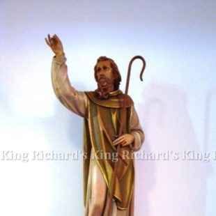 New Hand-Carved Wood Statue of St Patrick