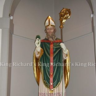 New Hand-Carved Wood Statue of St Patrick