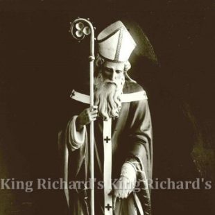 New Hand-Carved Wood Statue of St Patrick