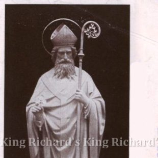 New Hand-Carved Wood Statue of St Patrick