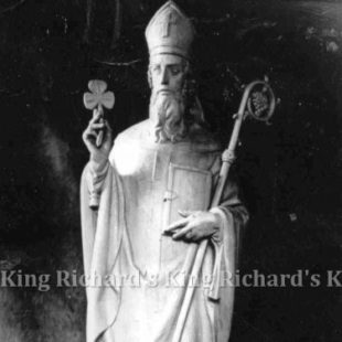 New Hand-Carved Wood Statue of St Patrick