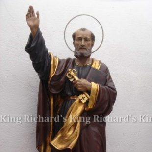 New Hand-Carved Wood Statue of St Petrus