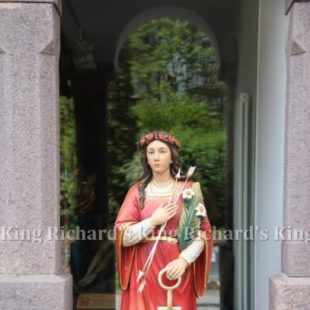 New Hand-Carved Wood Statue of St Philomena