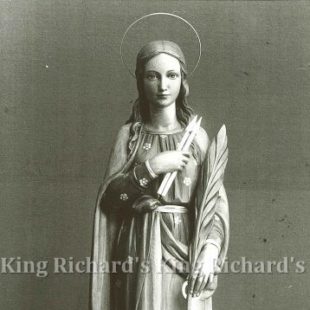 New Hand-Carved Wood Statue of St Philomena
