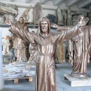 New Hand-Carved Wood Statue of St Francis of Assisi