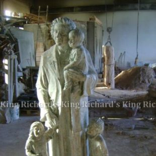 New Hand-Carved Wood Statue of St Gianna Beretta Molla