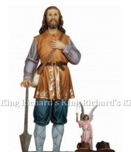 New Beautiful Statue of St Isidore the Laborer with Bulls and Angel