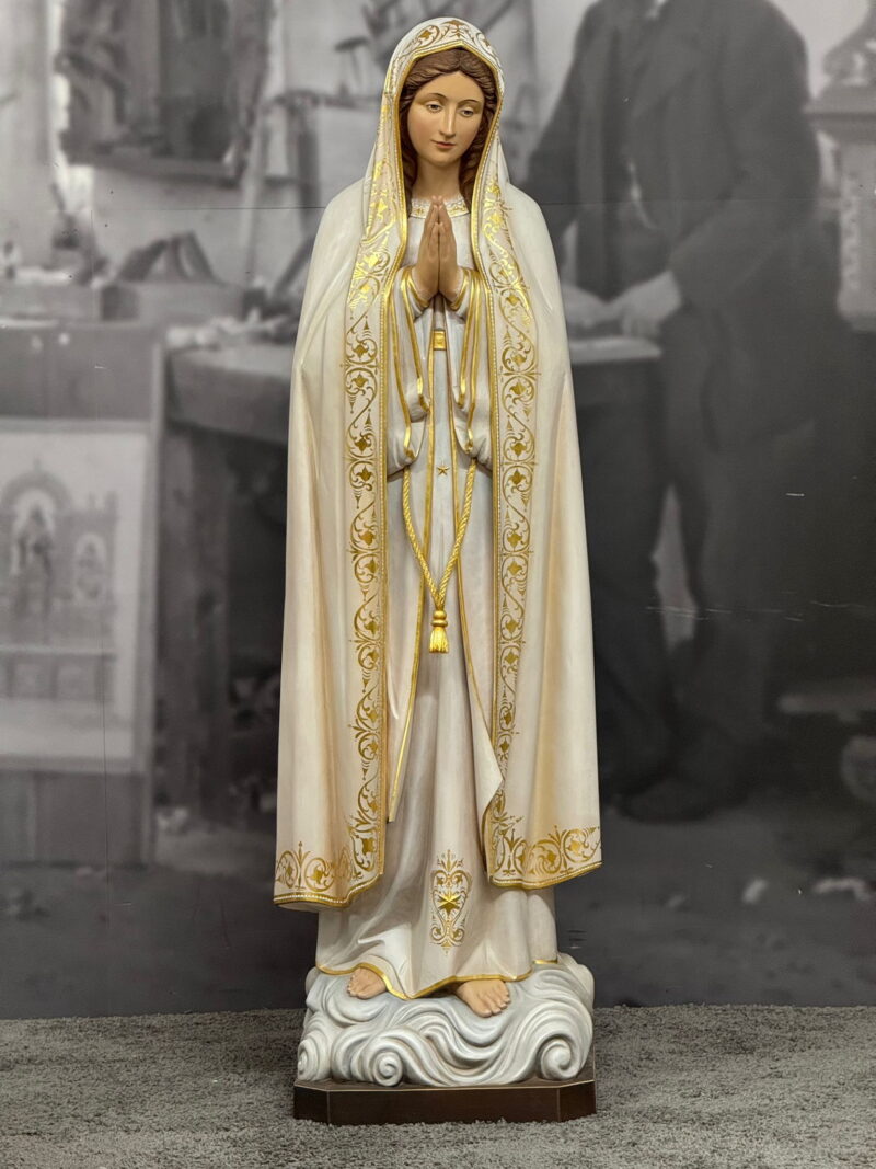 New Hand-Carved Wood Statue of Mary Our Lady of Lourdes