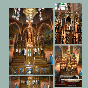 Vintage Wood-Carved Gothic Reredos (SOLD AS SET)