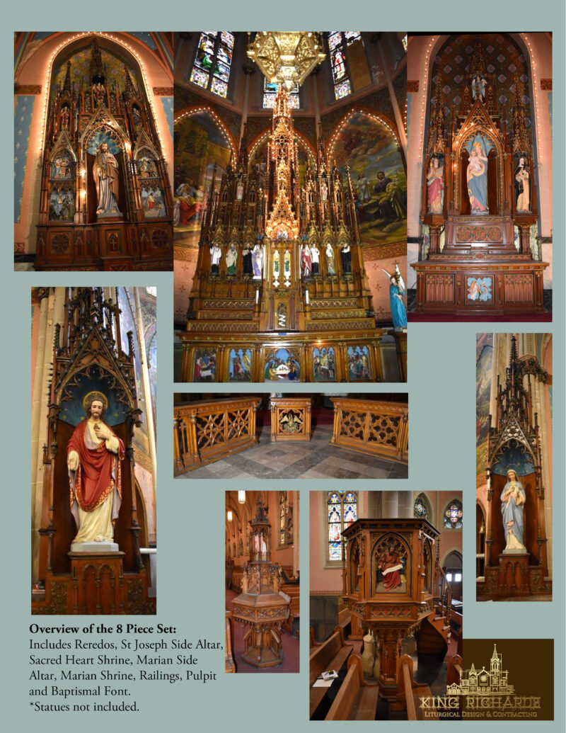 Vintage Wood-Carved Gothic Altar Railings (SOLD AS SET) - Image 2