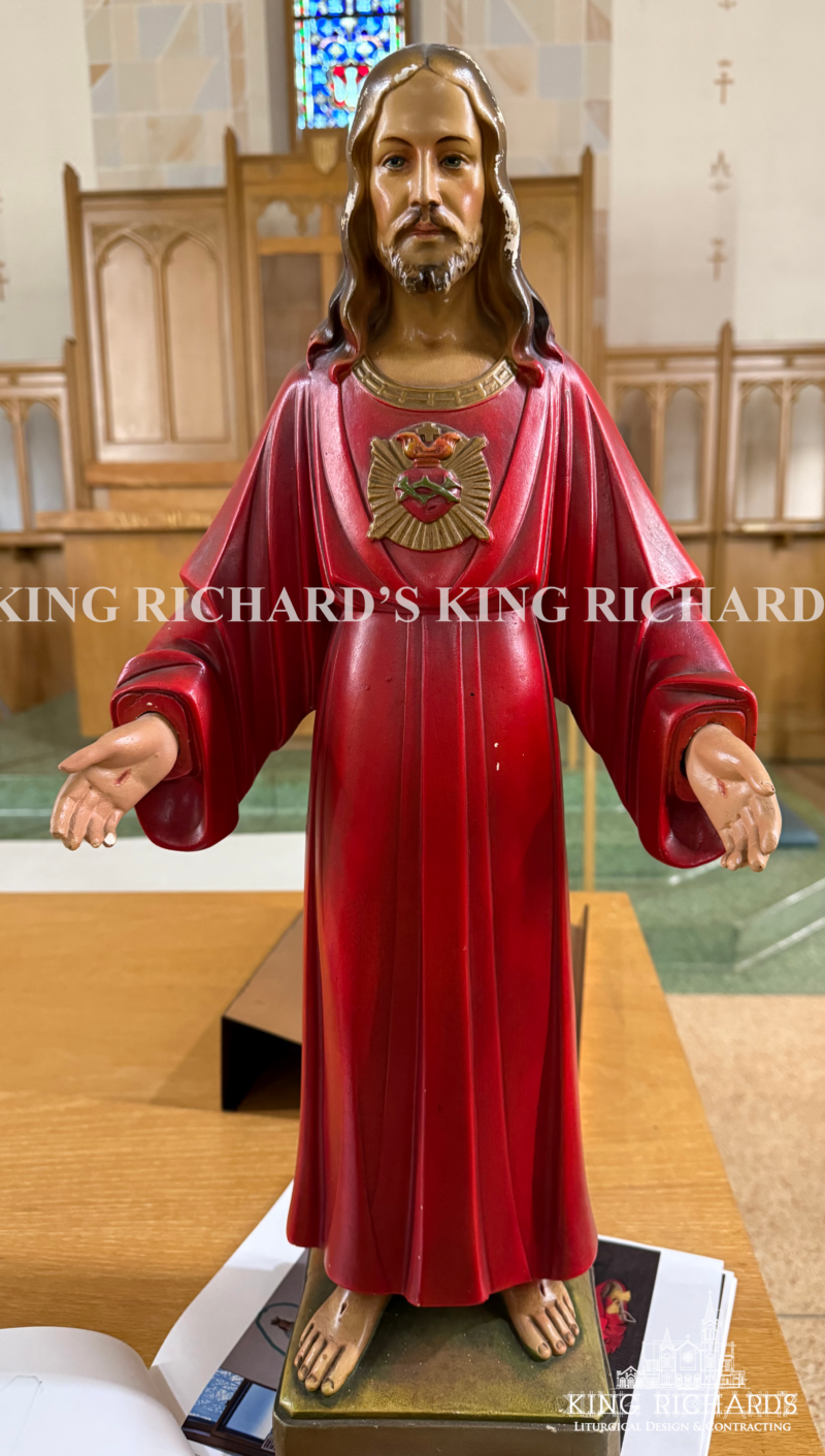 Small Vintage Sacred Heart of Jesus - Image 2
