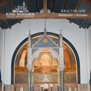 Mosaic Marble Baldachin Reredos and Baldachin Set