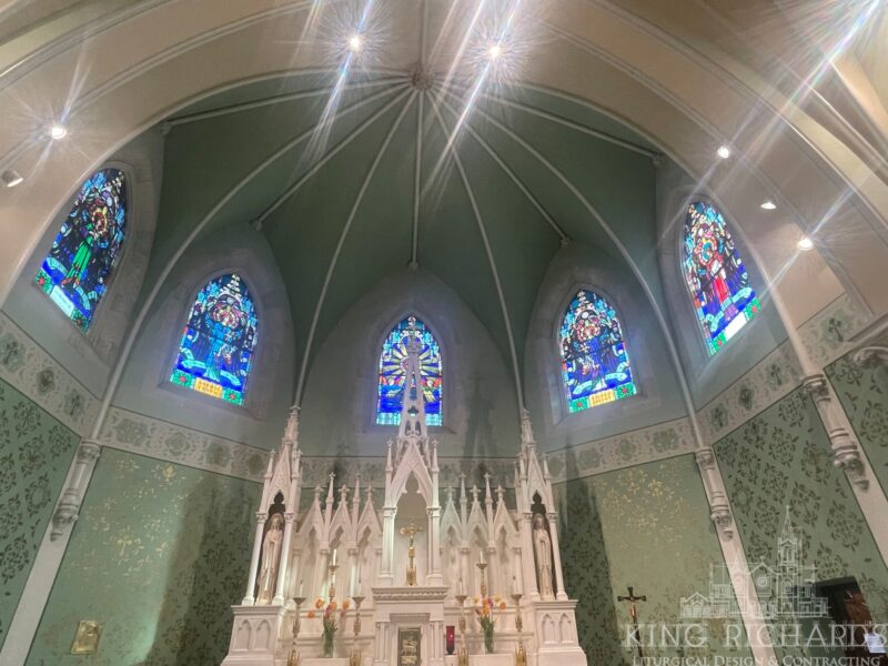 Gothic Reredos with Last Supper Panel with Angel Statues - Image 7